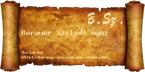 Berauer Szilvánusz névjegykártya
